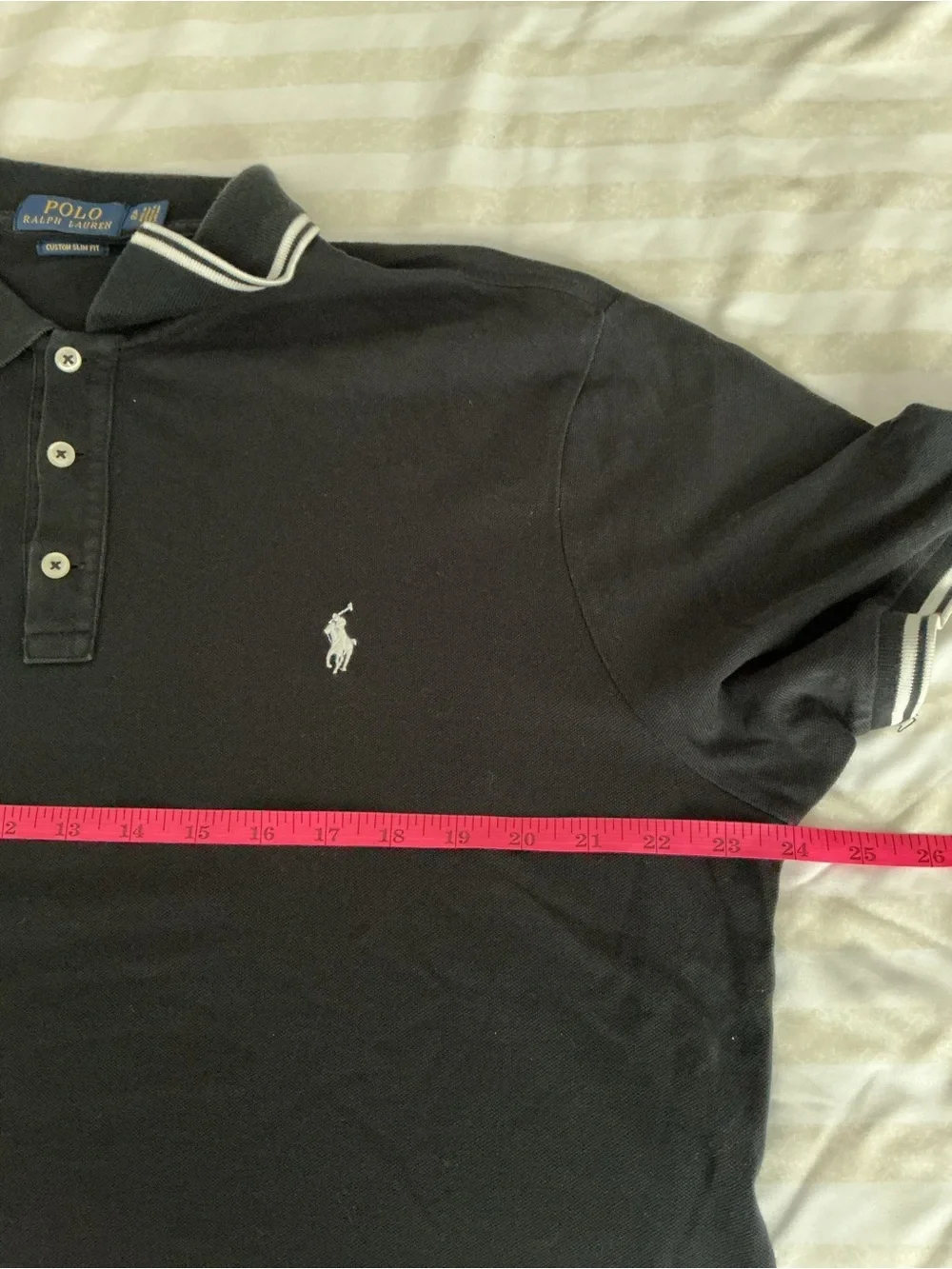 Ralph Lauren Black Polo Shirt with White Trim